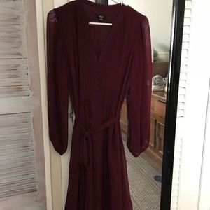 A-line burgundy long sleeve MSK dress